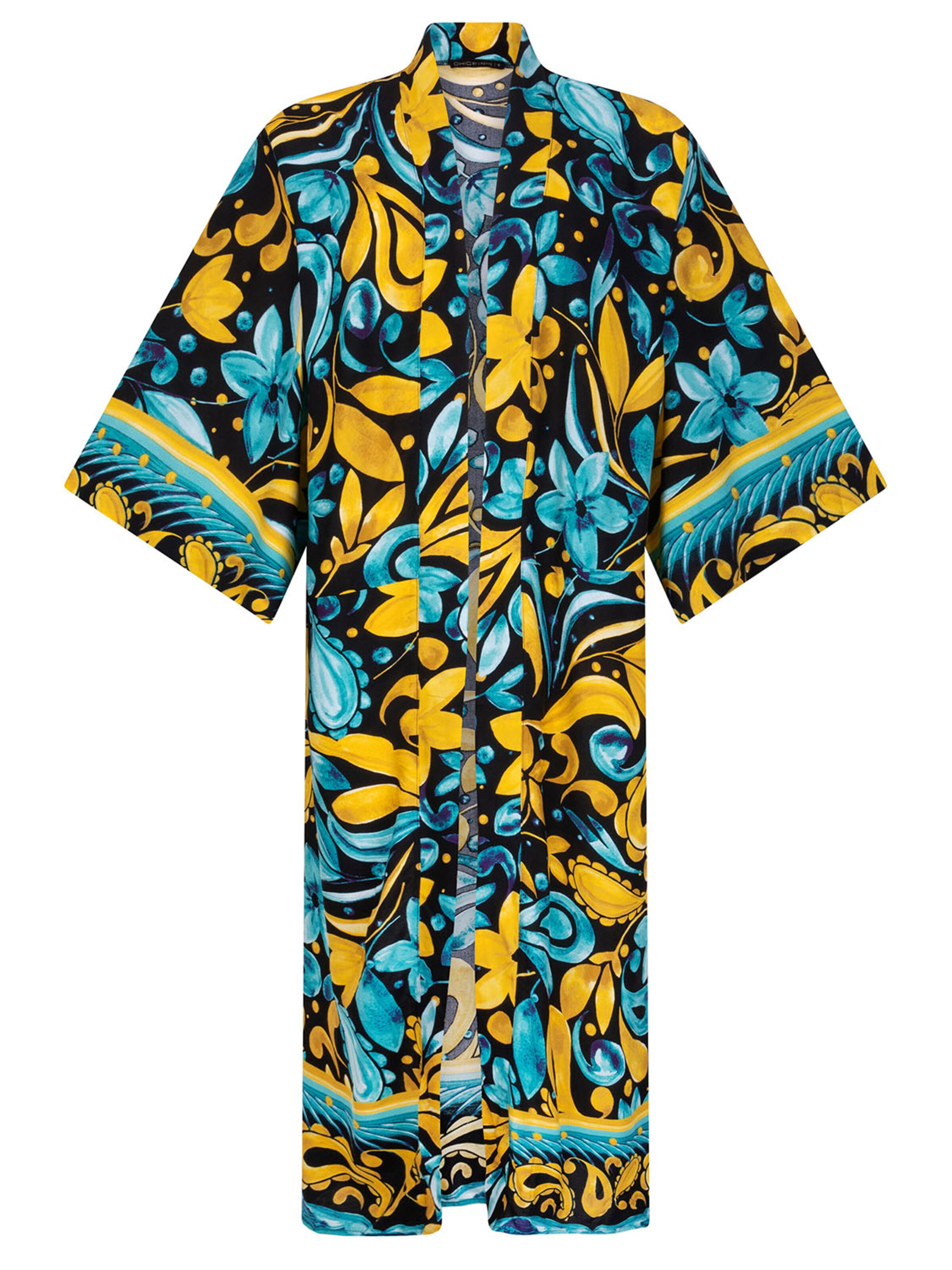 Chic by Lirette Kimono 'Kimono robe Frangipani' in Blauw