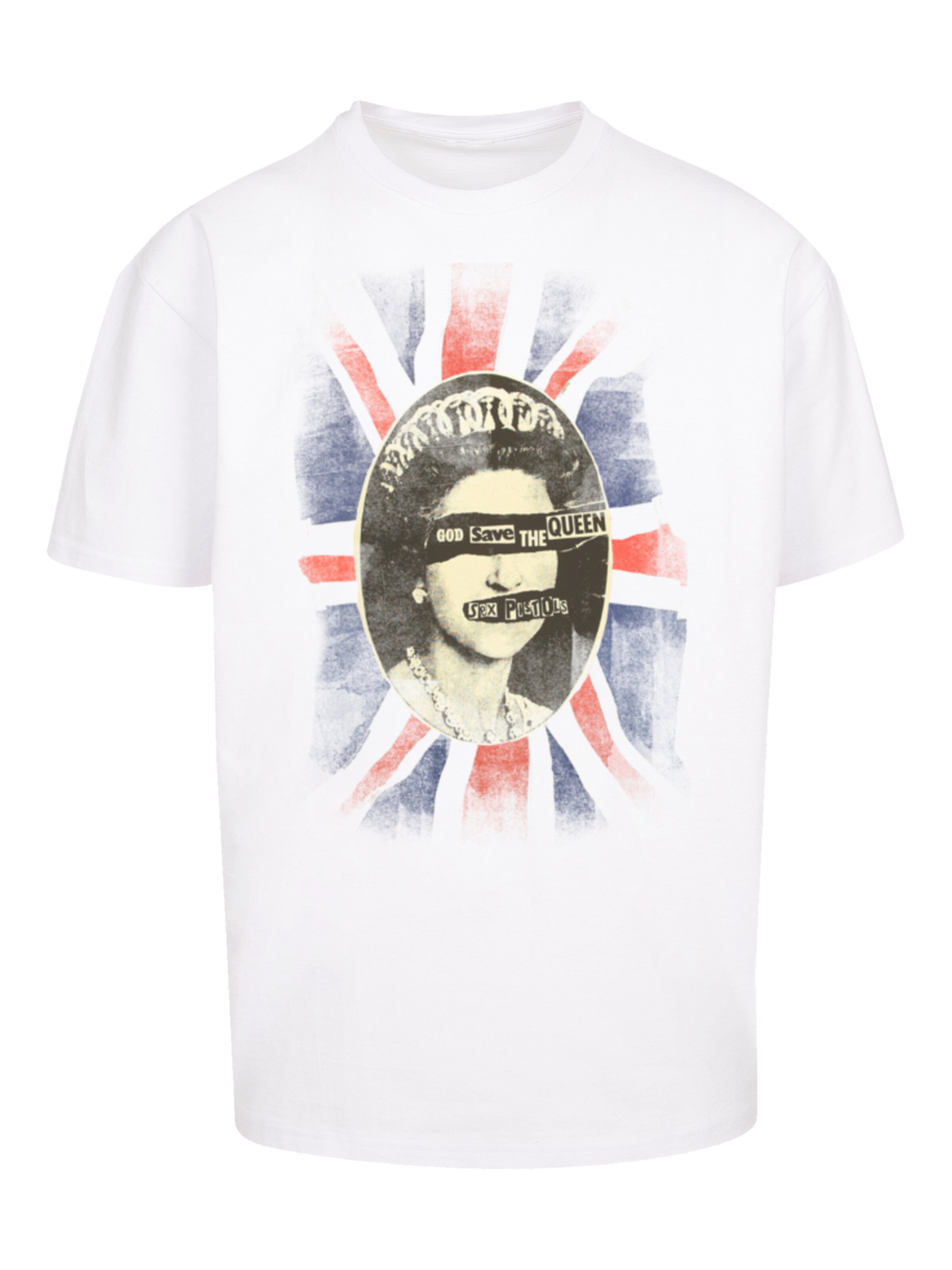F4NT4STIC Shirt 'Sex Pistols God Save The Queen' in White: front