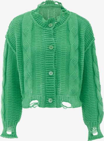 MYMO Knit cardigan in Green: front