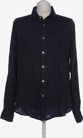 HempAge Button Up Shirt in M in Blue: front