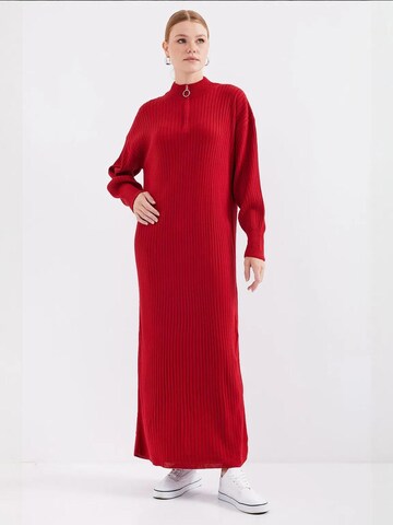 Bigdart Gebreide jurk in Rood: voorkant