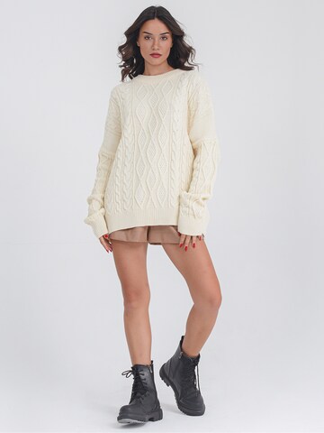 FRESHLIONS Oversized Sweater ' Luiza ' in Beige