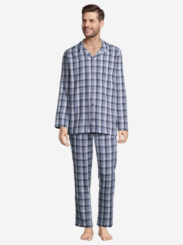 SEIDENSTICKER Pyjama lang 'Classic Twill' in Blau
