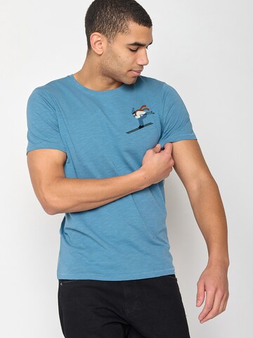 GREENBOMB T-Shirt 'Skier' in Blau: Vorderseite