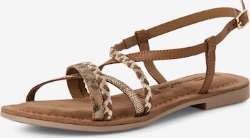 Tamaris - Sandalias con hebilla en marrón: frente