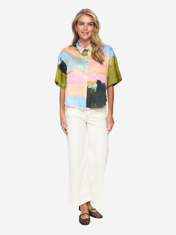 NÜMPH Kurzarmbluse ' NUMEADOW SHIRT' in Mischfarben