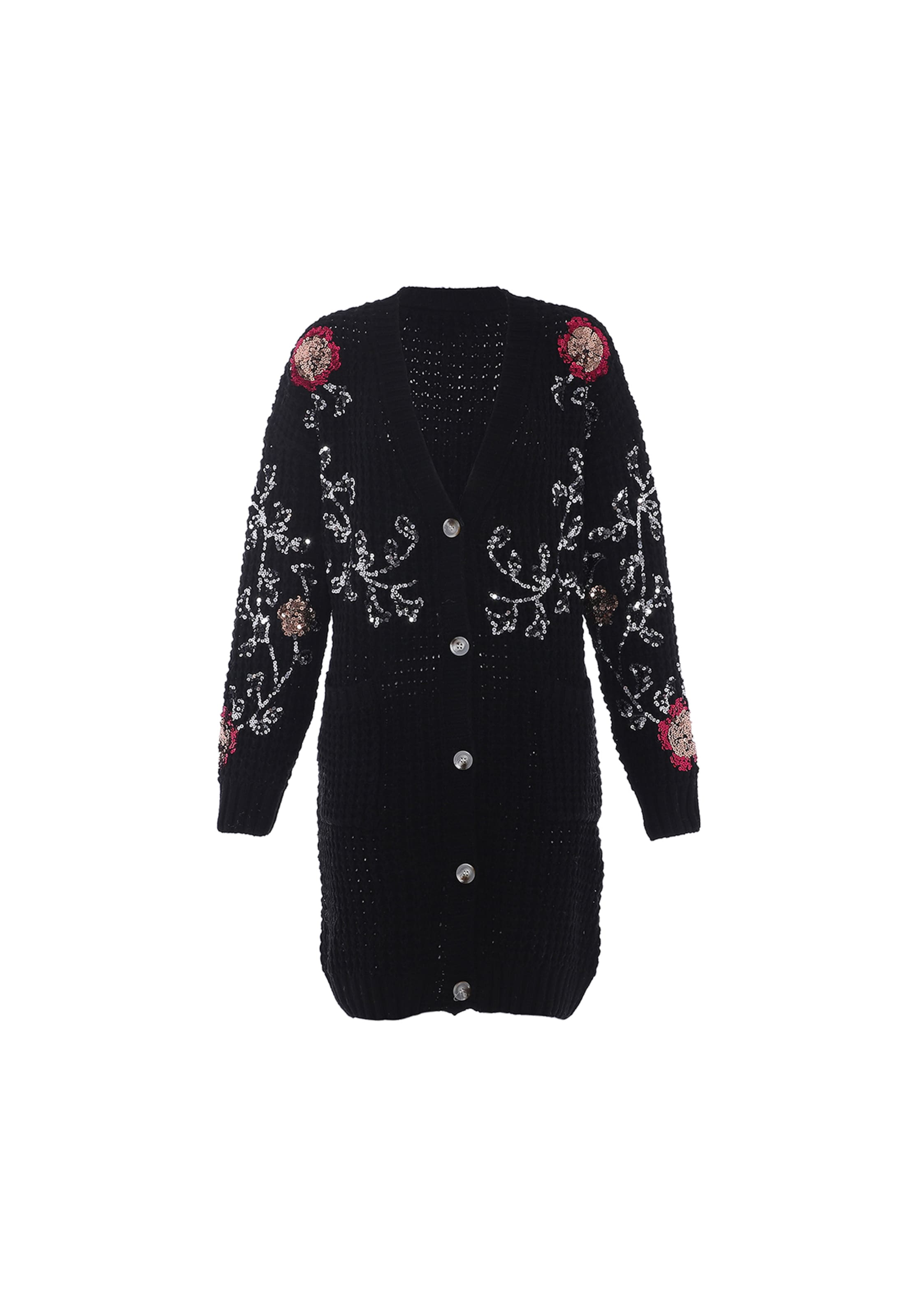 faina Strickjacke in Schwarz: Vorderseite