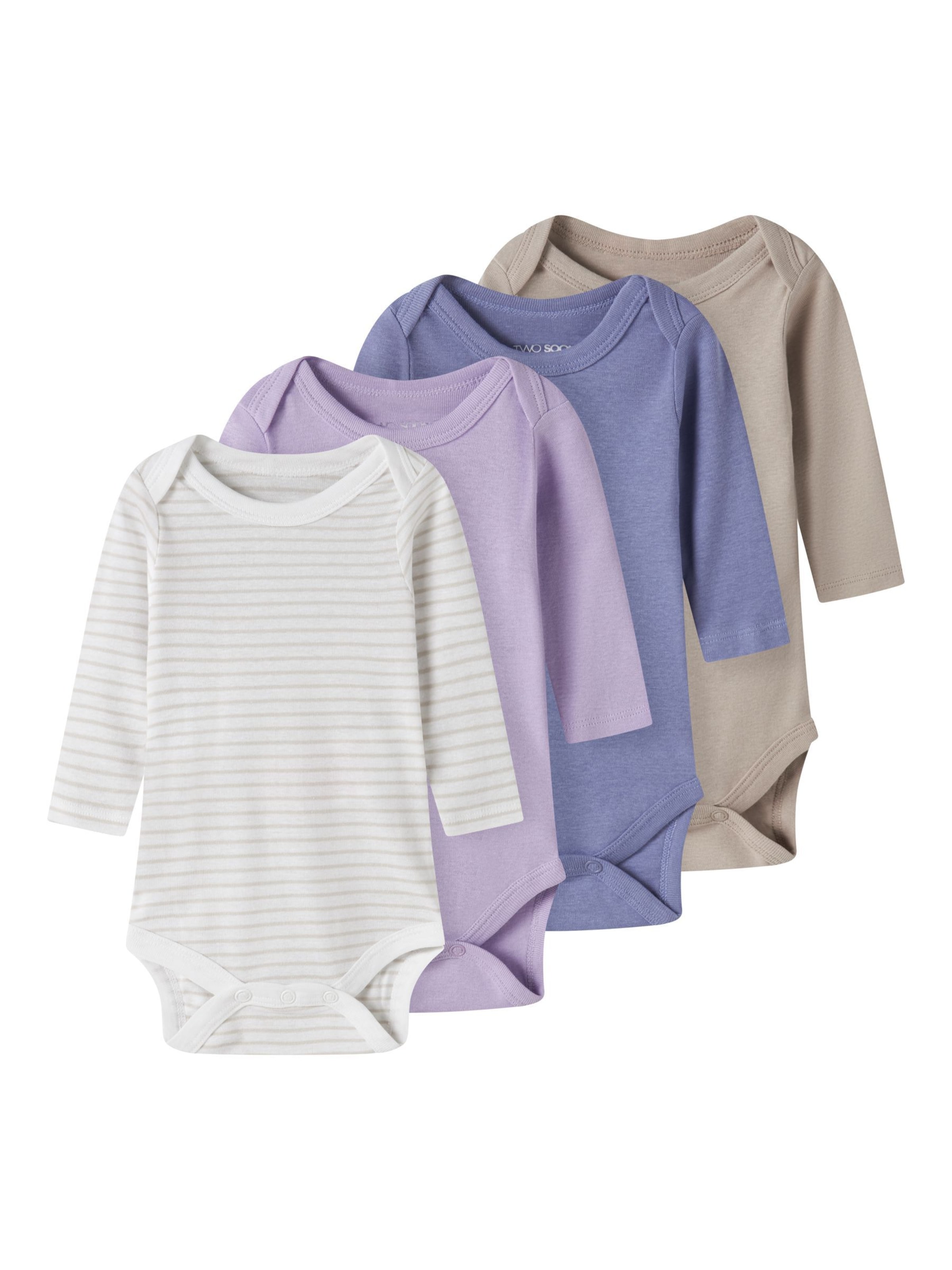 Barboteuse / body TWO SOON en beige : devant