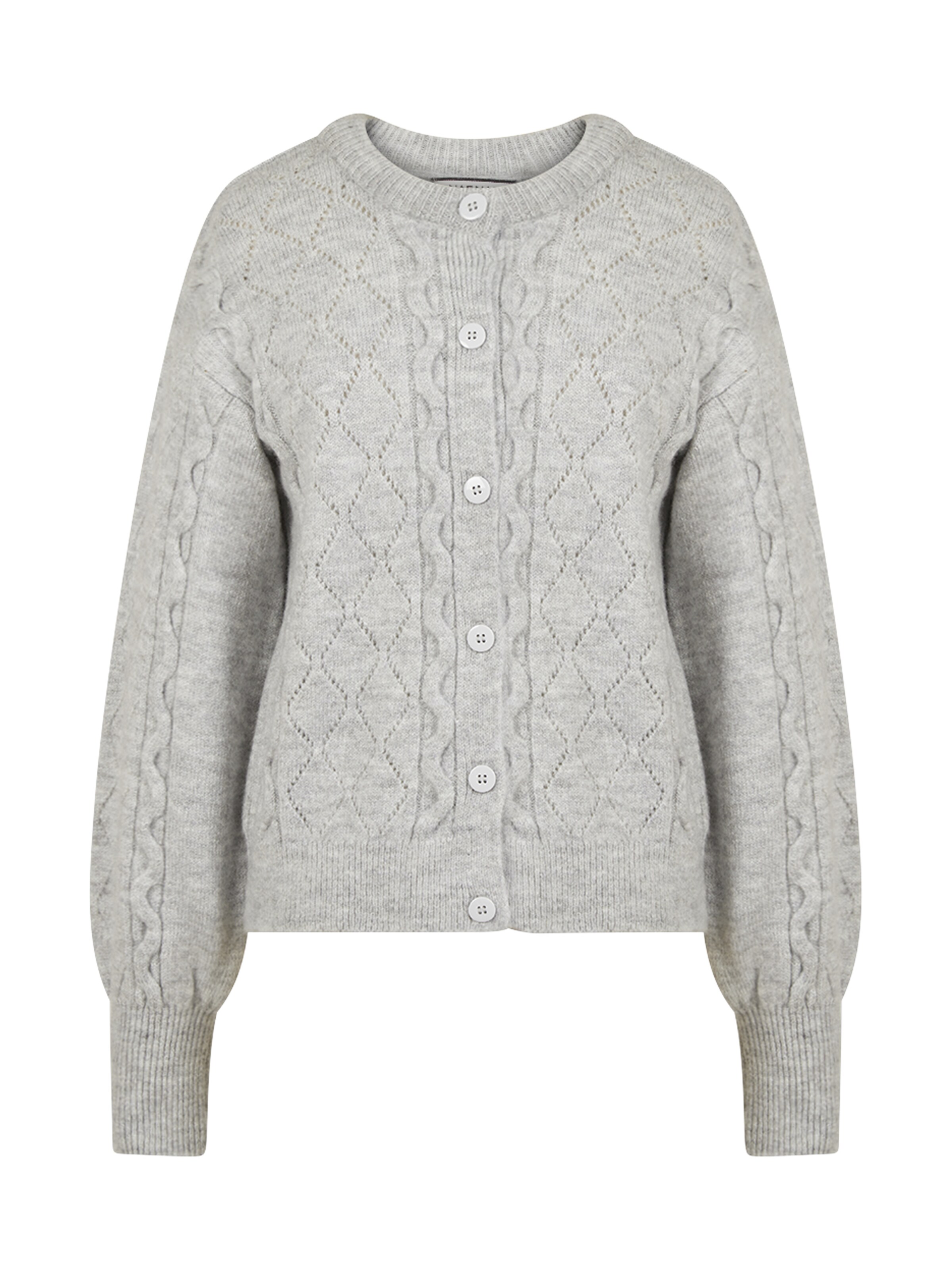 Frauen Pullover & Strick NAF NAF Strickjacke ' Mily ' in Grau - NN35212 Frauen Pullover & Strick NAF NAF Strickjacke ' Mily ' in Grau - NN35212