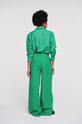 Aligne Wide leg Pleat-front trousers 'Hainault ' in Green