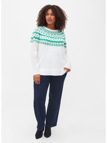 Zizzi Sweater 'SIMONE' in White