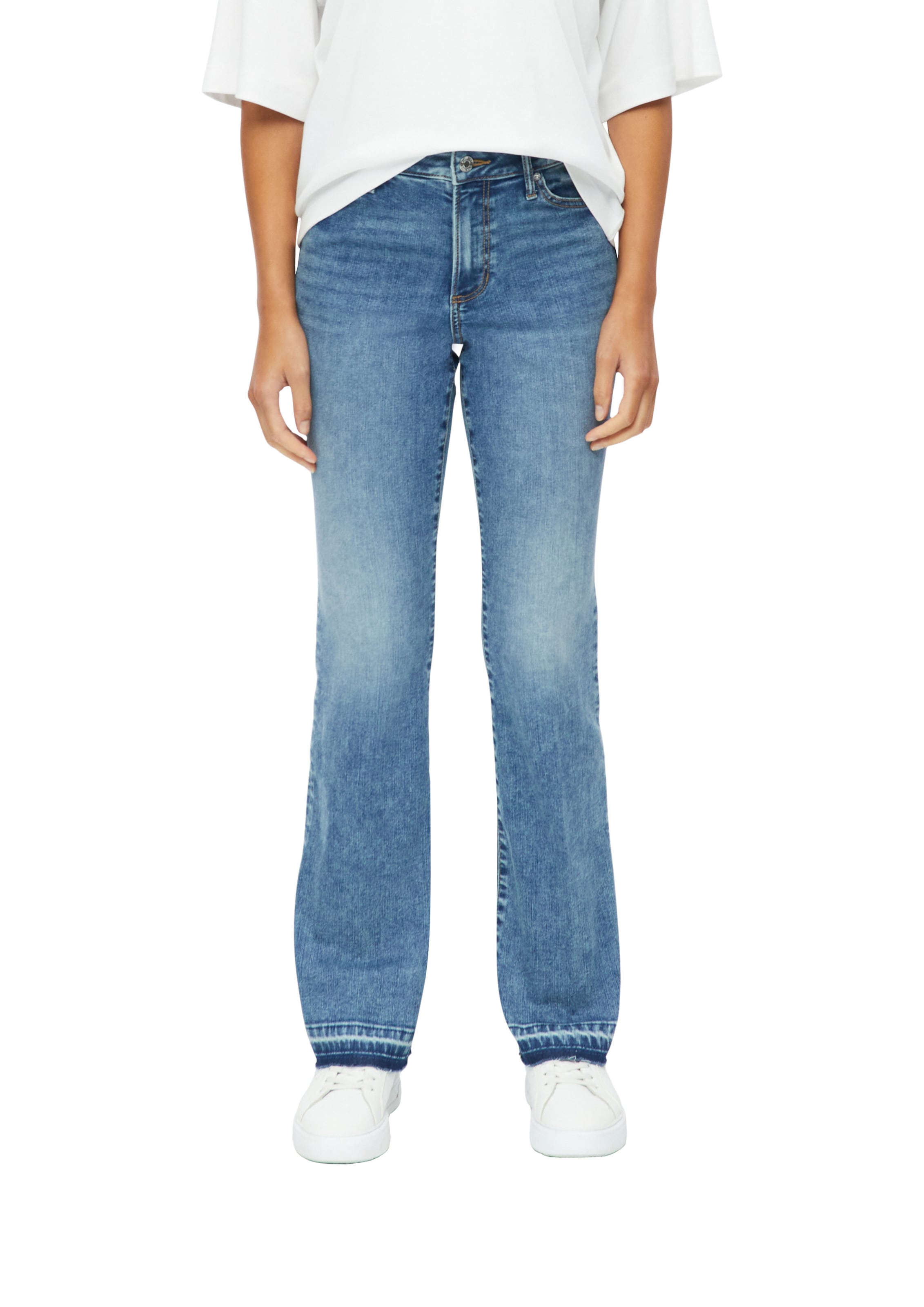 s.Oliver Flared Jeans 'Beverly' in Blauw: voorkant