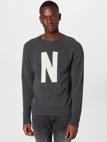 NORSE PROJECTS Pullover 'Fridolf N Donegal' in Grau: predná strana