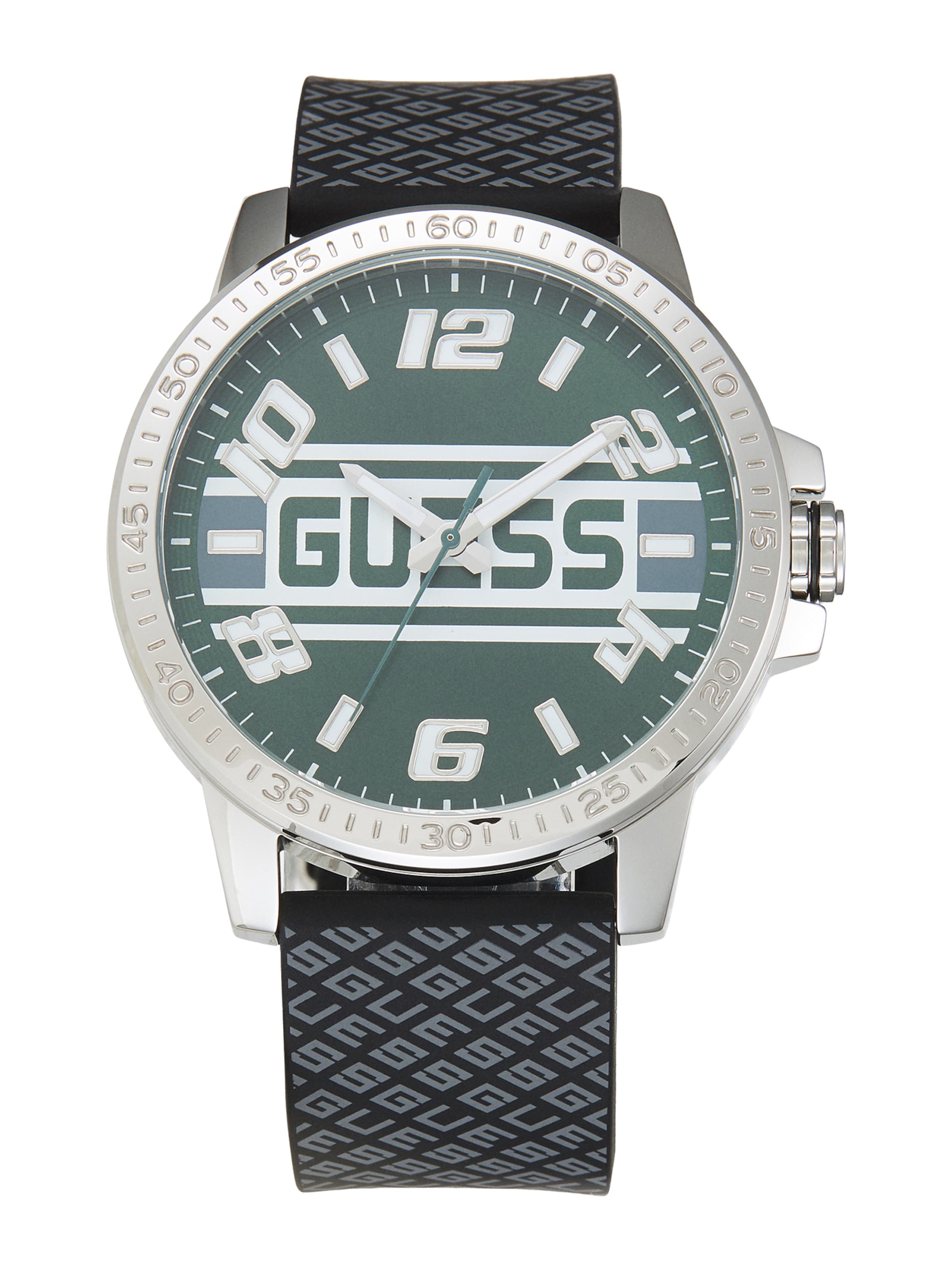 GUESS Montre à affichage analogique 'COUPE' en gris / vert / noir, Vue avec produit