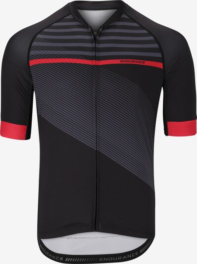 ENDURANCE Fahrradshirt 'Donald' in dunkelgrau / rot / schwarz, Produktansicht