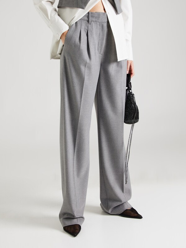 GUESS Wide leg Pleat-Front Pants 'Doris Perfect' in Mottled Grey