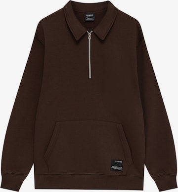 Sweat-shirt Pull&Bear en marron : devant