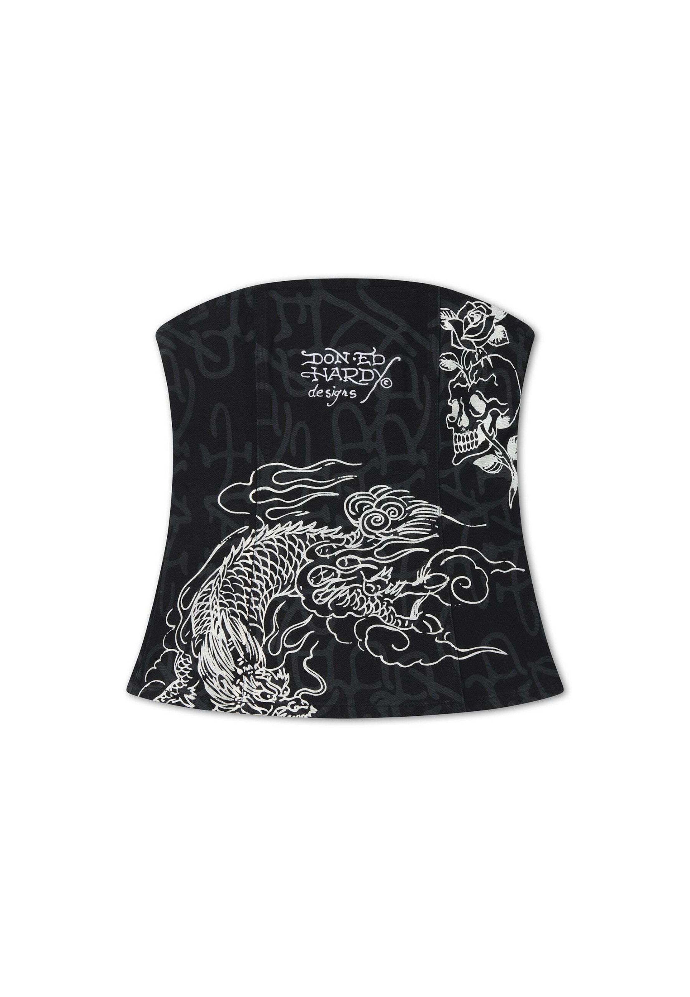 Ed Hardy Τοπ σε μαύρο: μπροστά