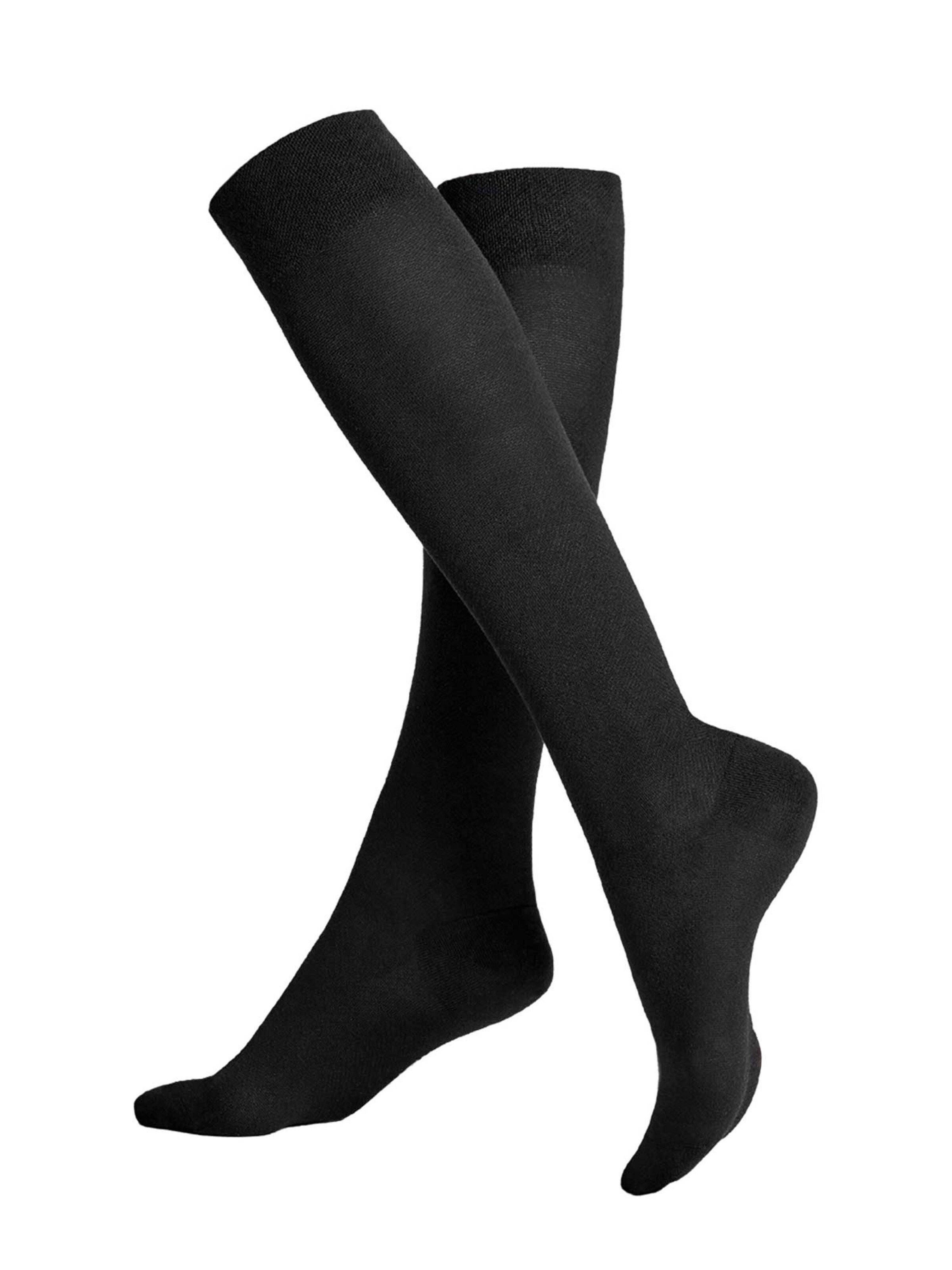 KUNERT Kniestrümpfe 'Fly&Care®' in Schwarz: Vorderseite