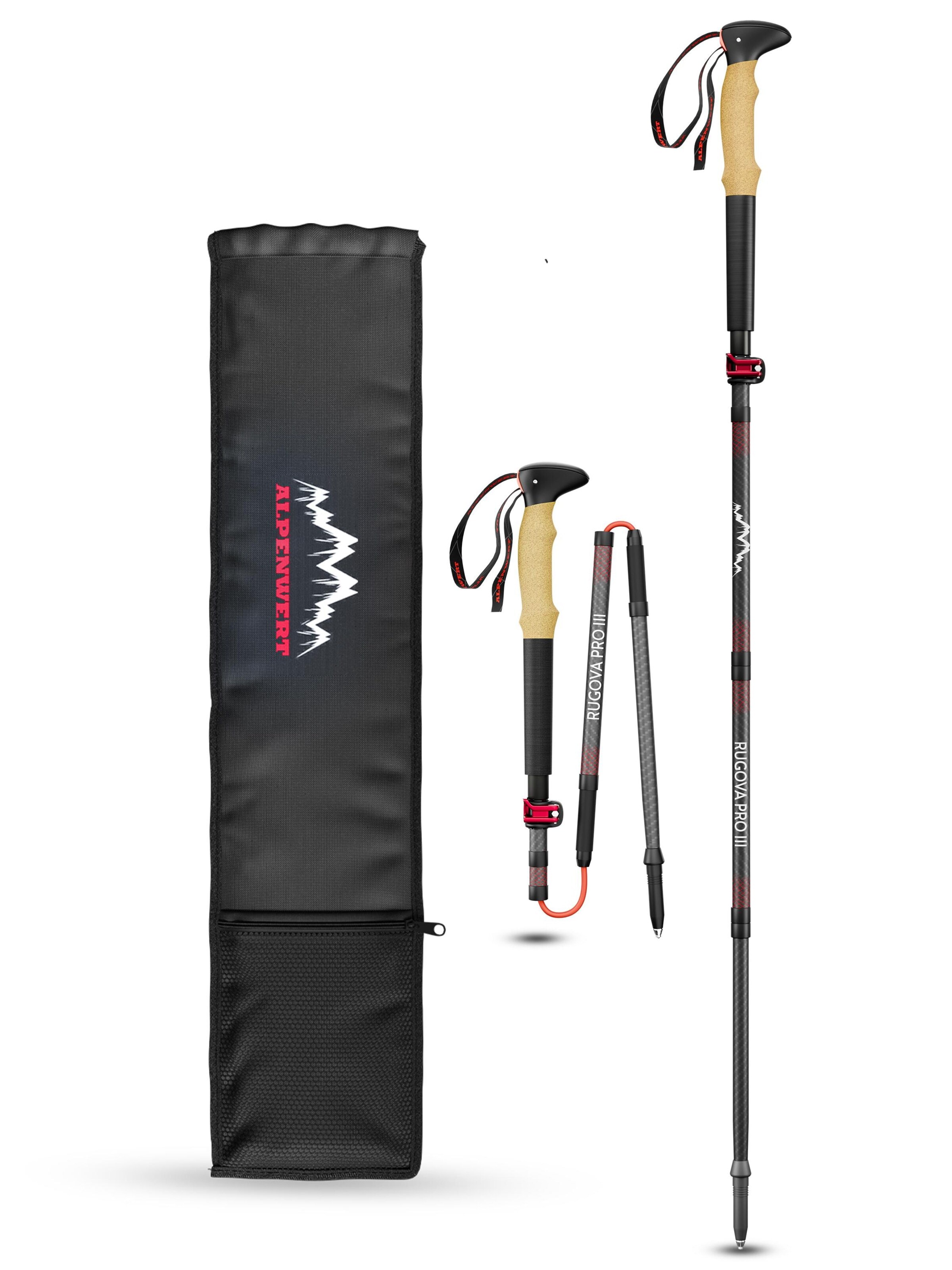Alpenwert Outdoor Equipment 'Faltbare Wanderstöcke' in Black: front