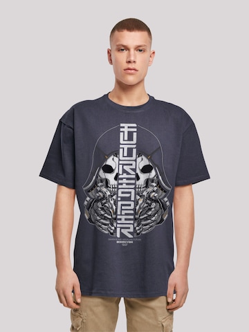 F4NT4STIC Shirt 'Cyber Bone Futureaper CYBERPUNK STYLES' in Blue: front