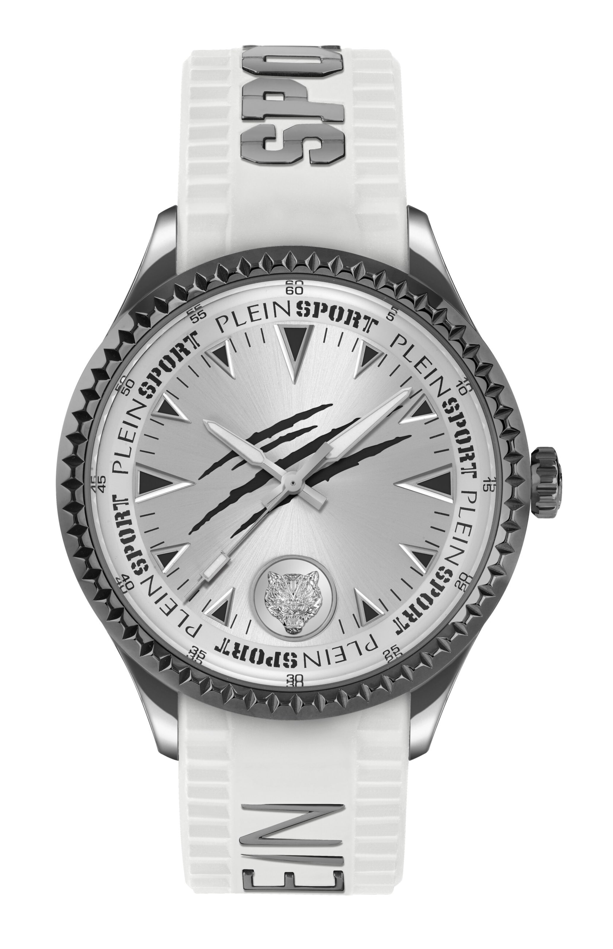 Plein Sport Analogt ur 'LINEMAN' i hvid: forside