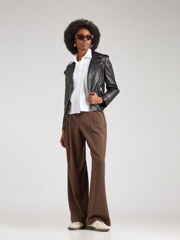 MSCH COPENHAGEN Wide leg Pleat-Front Pants 'Henrika' in Brown
