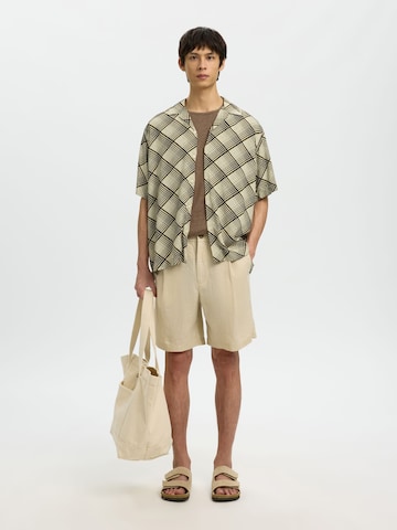 SELECTED - Camiseta 'Bet' en marrón