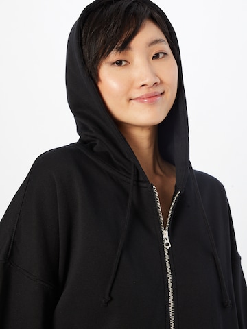 WEEKDAY Zip-Up Hoodie in Black