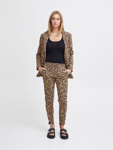 ICHI Regular Trousers 'Kate' in Beige
