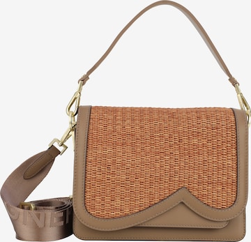 BOGNER Schoudertas 'Bex Rafia Eartha' in Bruin: voorkant