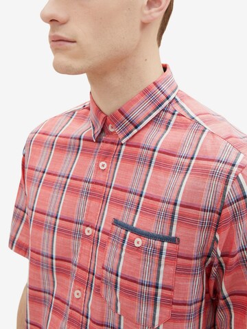 TOM TAILOR Regular fit Button Up Shirt in Red