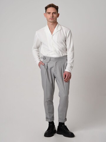 Antioch Tapered Pleat-front trousers in Grey