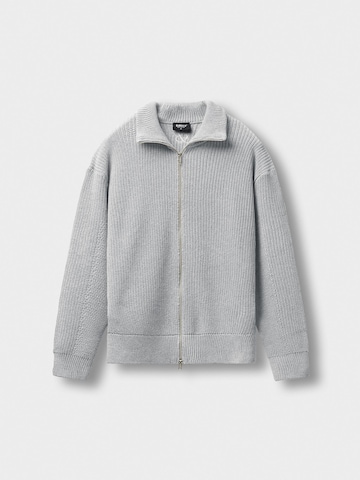 Burocs Knit Cardigan 'Zip' in Grey: front