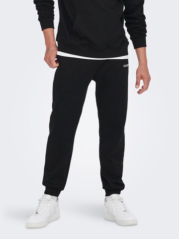 Only & Sons Tapered Trousers 'Tom' in Black: front