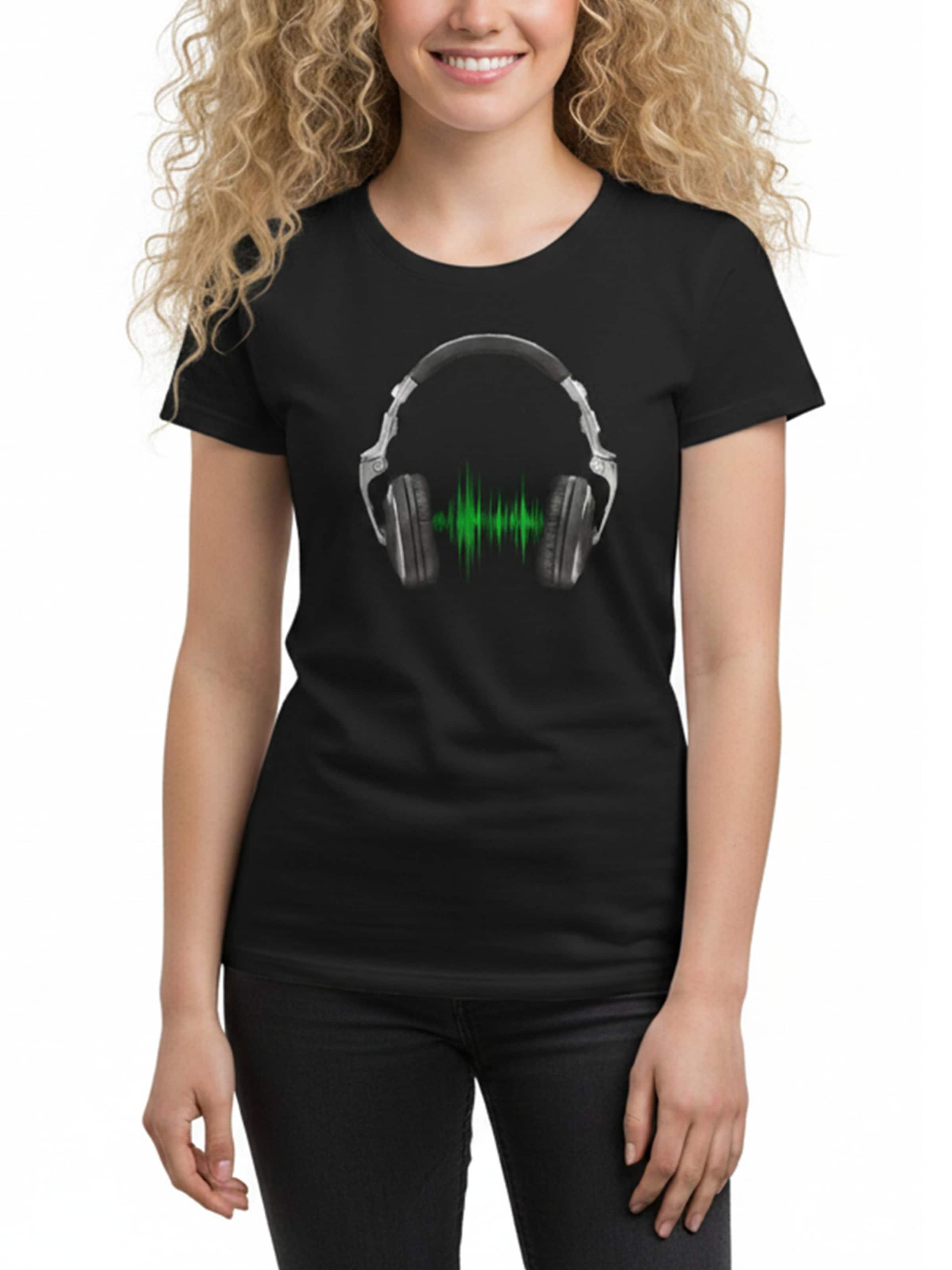 MAKAYA Shirt 'Kopfhörer Equalizer' in Black