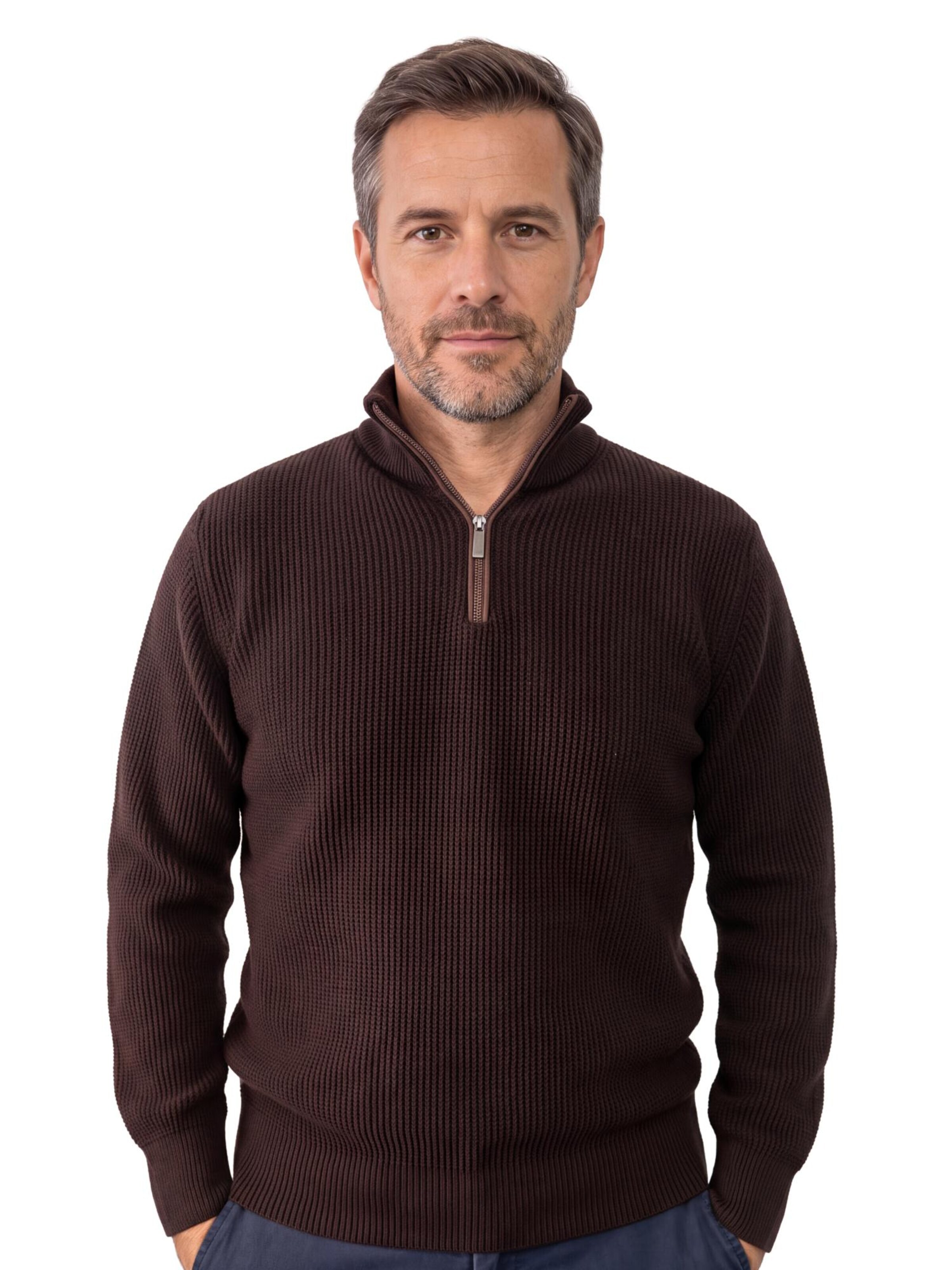 Renzo Uomo Pullover‌‌‌‌‌‌‌‌ in Braun: Vorderseite