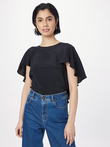 PINKO - Blusa 'BOTANICO' en negro: frente