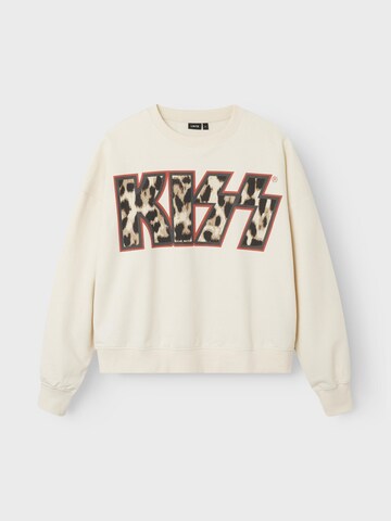 NAME IT Sweatshirt 'Kiss' i beige