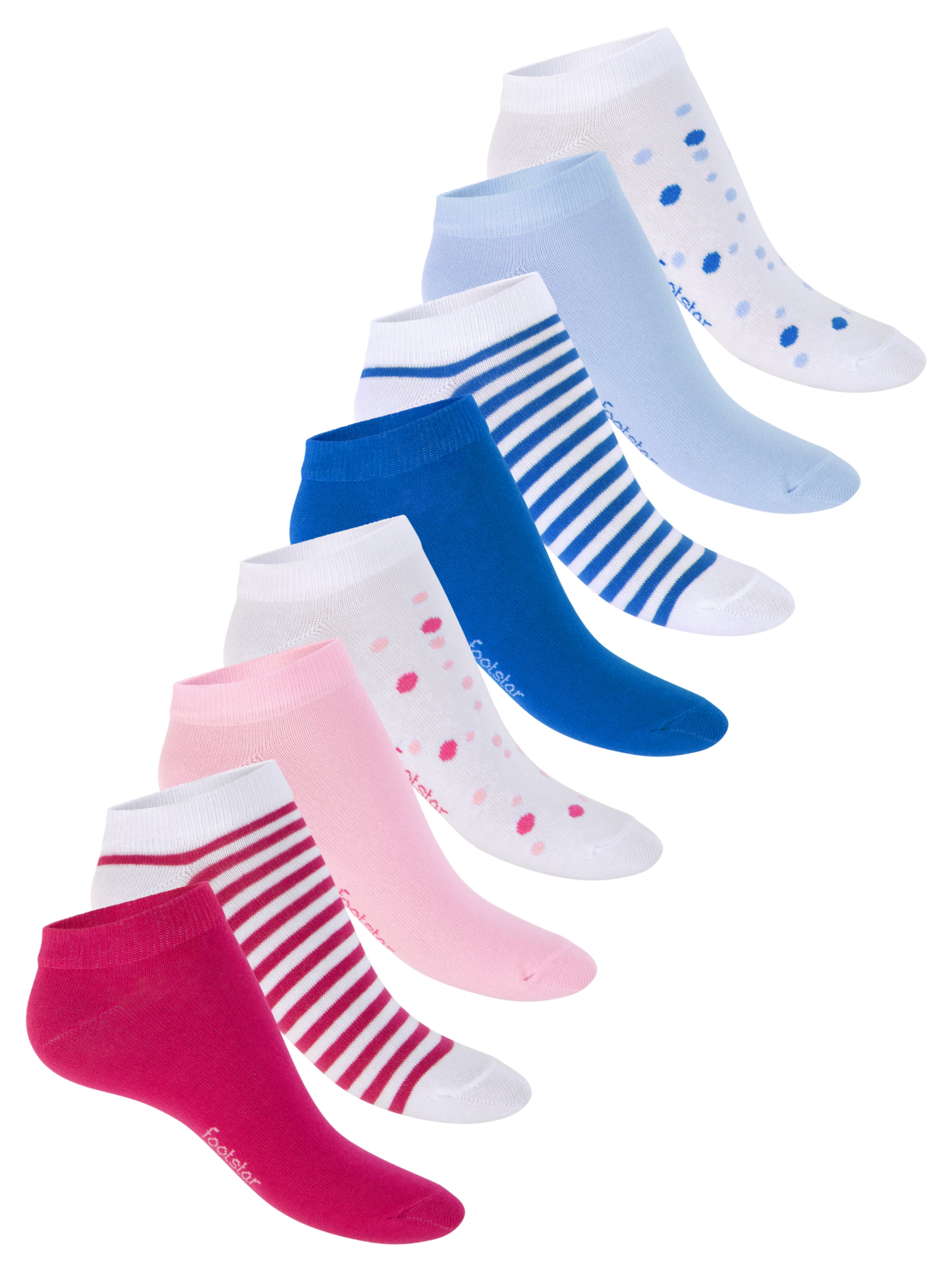 footstar Ankle Socks 'Ringel' in Pink: front