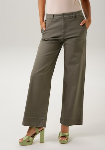 Aniston CASUAL Wide Leg Jeans in Grün: predná strana