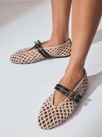 Next Ballet Flats with Strap 'Forever Comfort' in Beige