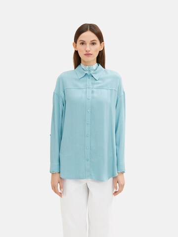 TOM TAILOR DENIM Bluse i blå: forside