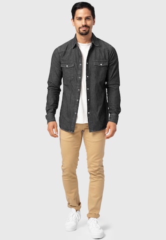 INDICODE JEANS Regular fit Overhemd ' Mike ' in Zwart