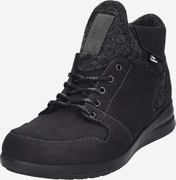 Finn Comfort Lace-Up Ankle Boots in Black: front