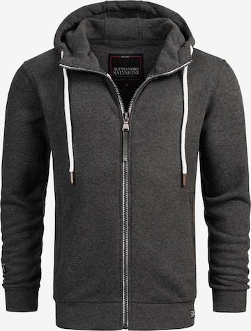 Alessandro Salvarini Sweatjacke 'Gilio' in Grau: Vorderseite