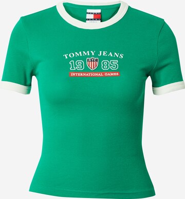 Tommy Jeans Koszulka 'ARCHIVE GAMES' w kolorze zielony: przód