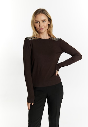 usha BLACK LABEL Sweater 'Nowles' in Brown: front