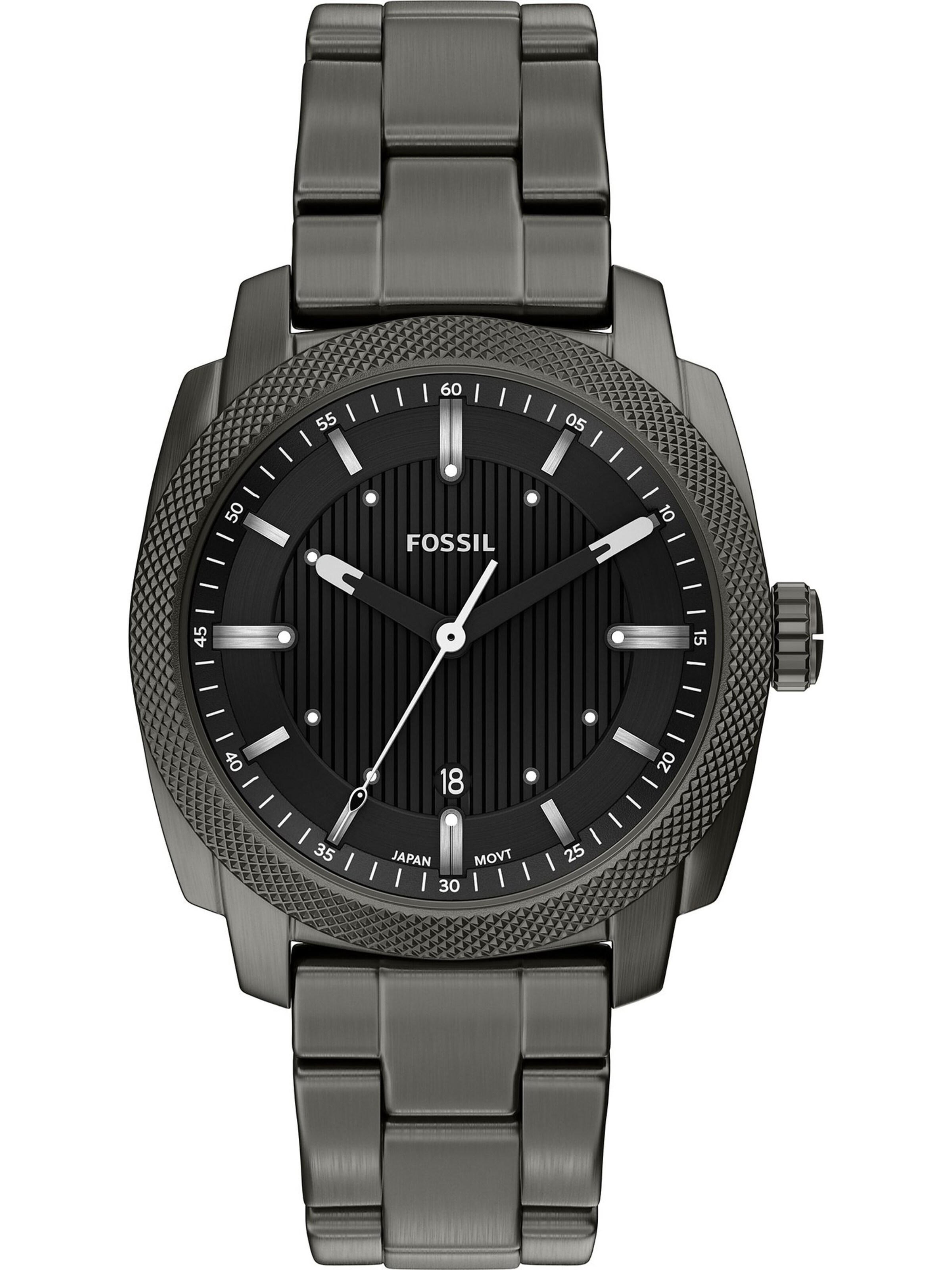 FOSSIL Analog klocka 'Machine' i grå: framsida