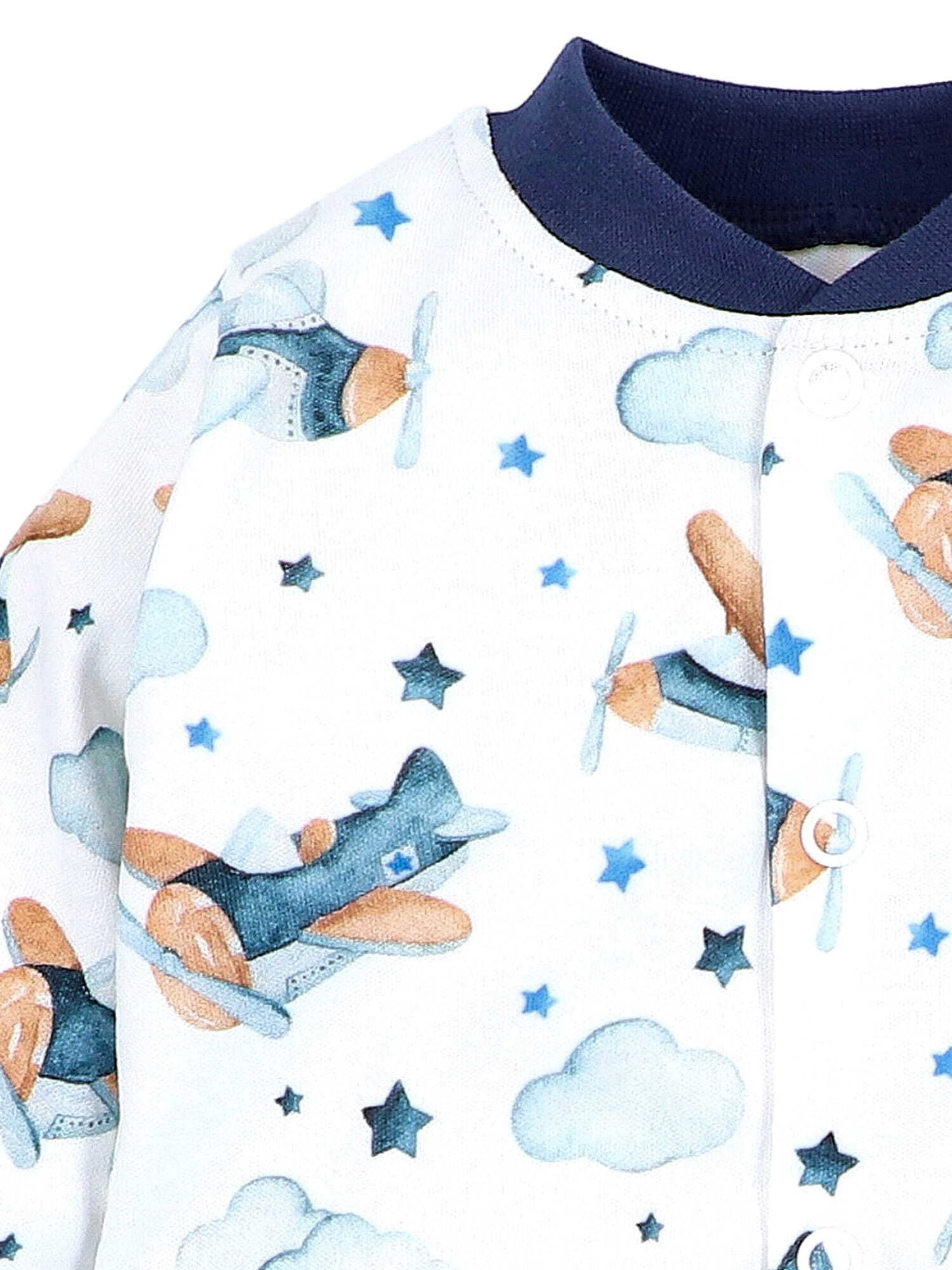 NINI Rompertje/body 'Flugzeug' in Wit